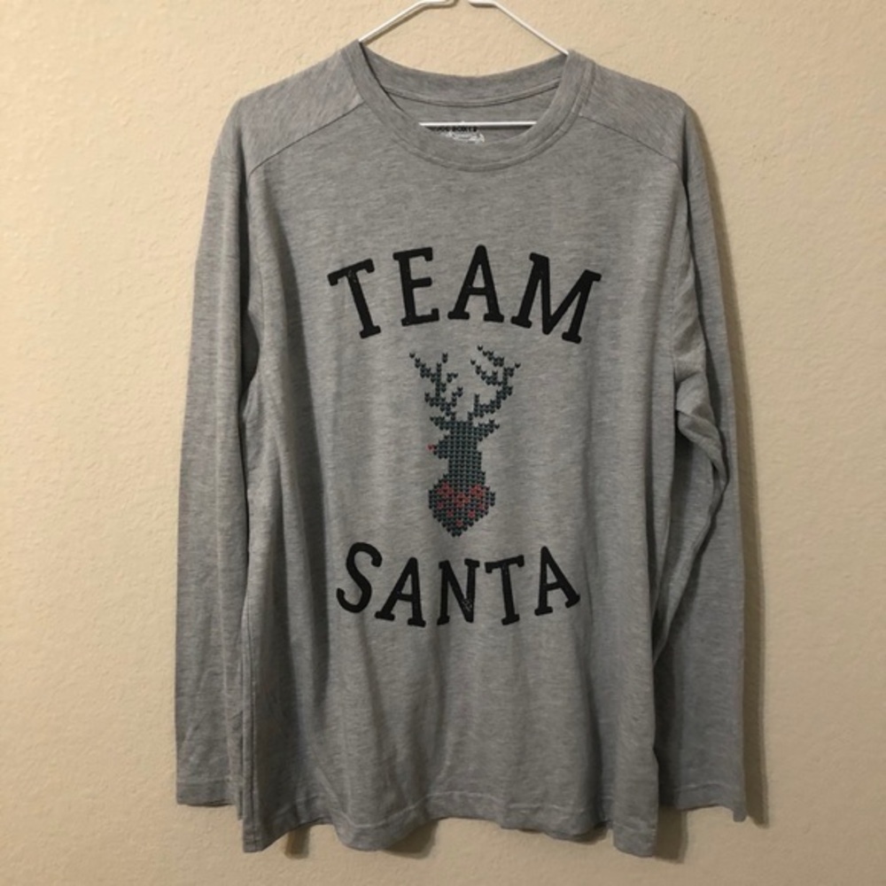 Joe Boxer Team Santa Reindeer Pajama Top NWT